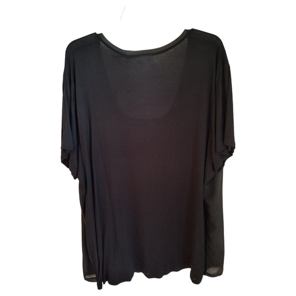 La Bellum Hillary Scott  Sequin Top Woman's Size 3X Black White Short Sleeve - Picture 3 of 12